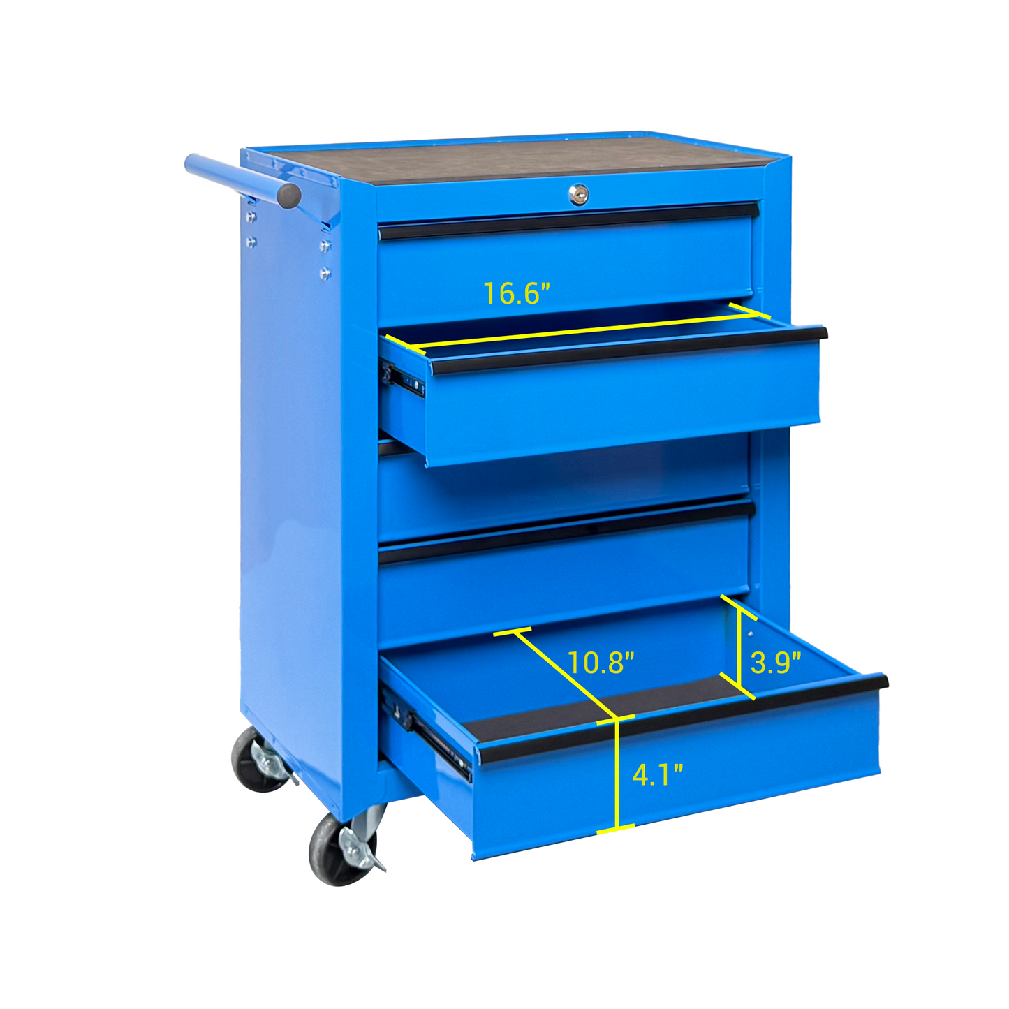 Rolling Metal Tool Chest with 5 Drawers - 20" Steel Storage Cabinet - Blue