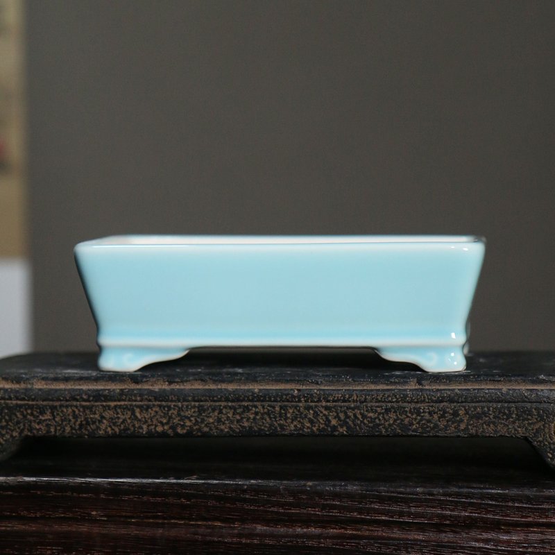 Japanese Rectangular Clay Flowerpot with Purple Sand Finish - Multiple Colors