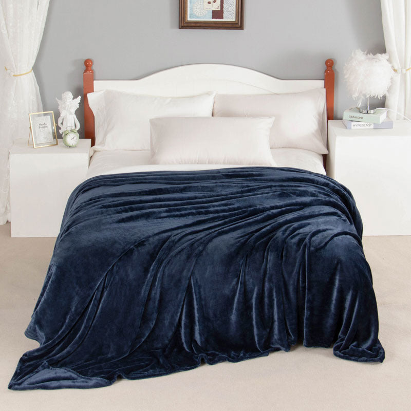Thickened Coral Fleece Blanket Solid Color Vegan-Friendly Home Bedding