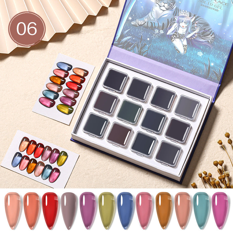 12-Color Nail Art Solid Glue Kit