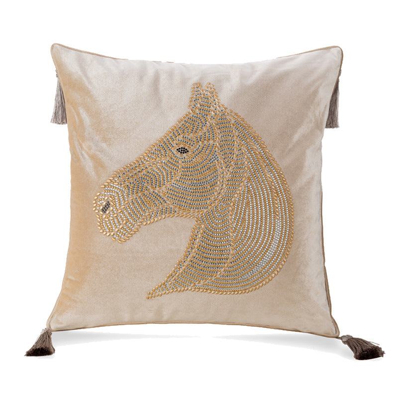 Horse Head Pillow Cover for Bedside & Home Decor - Plush Cushion Case