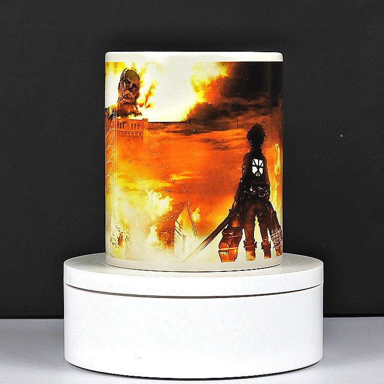 Temperature Sensitive Double-Layer Ceramic Mug with Pattern, 320ml