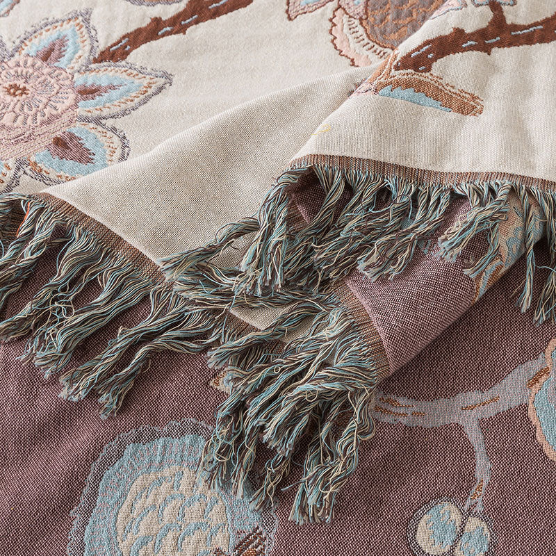 Retro Thickened Pure Cotton Gauze Towel Blanket - Multiple Sizes & Patterns