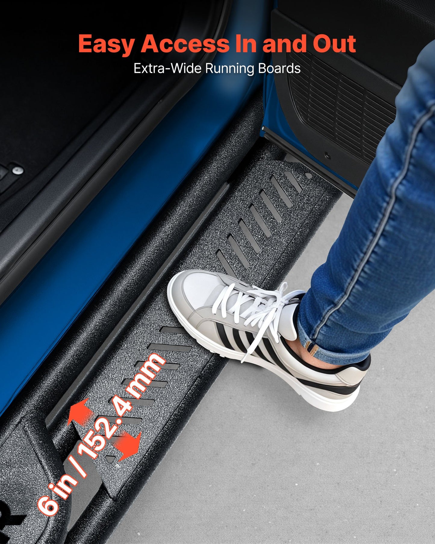 6-Inch Wide Side Steps for Dodge Ram Crew Cab Trucks - Heavy Duty Steel