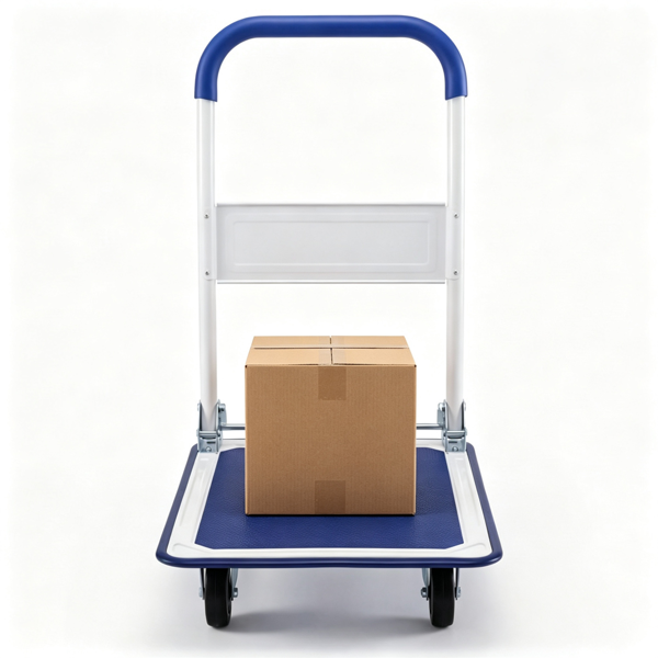 Heavy-Duty Folding Hand Truck with 330LBS Capacity and Shock-Absorbing PU Wheels