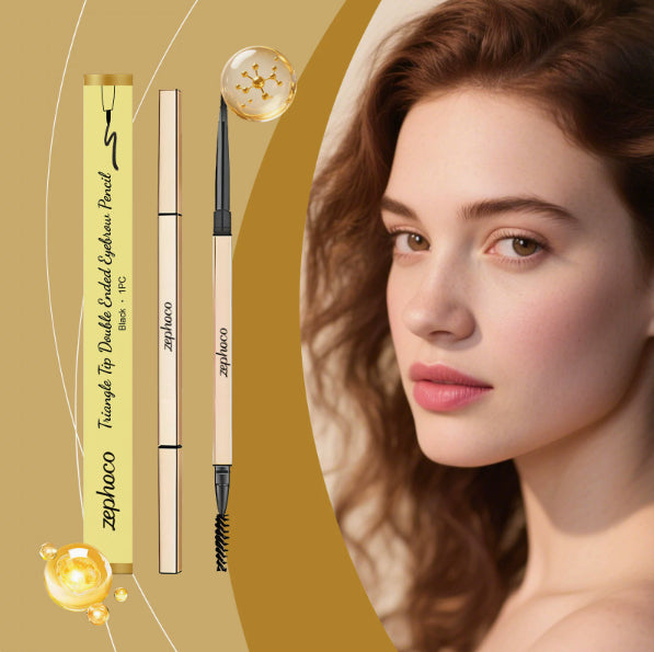 2-in-1 Rotating Eyebrow Pencil - Waterproof Makeup Tool for Natural Brows