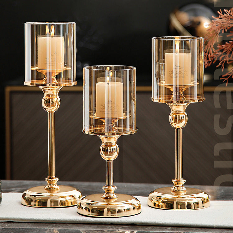 Elegant Candle Holder for Home Decor - Retro Romantic Atmosphere, Multiple Sizes & Finishes