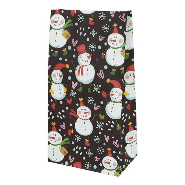 Christmas Printed Kraft Paper Candy & Biscuit Bags - Holiday Party Supplies