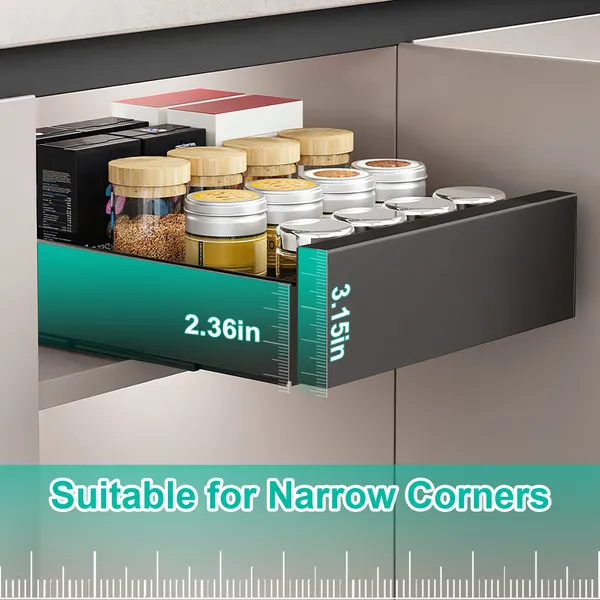 Pull Out Cabinet Organizer Carbon Steel Slide Drawer Storage Smooth