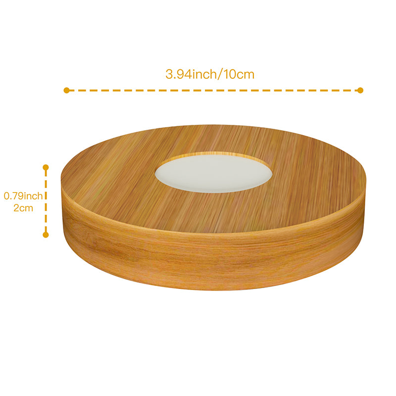 LED Light Base for 3D Crystal Displays - Wooden, Rotating & Color Options