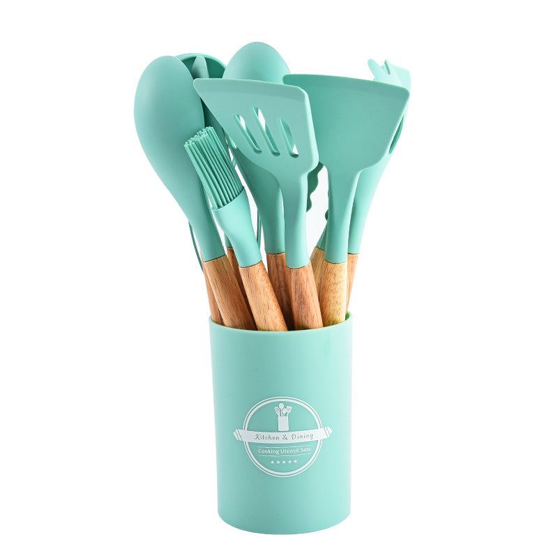 Silicone Cooking Utensil Set Food Grade Kitchen Storage Tools - Multiple Colors