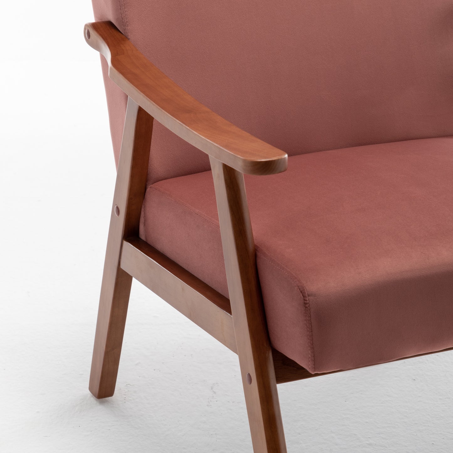 Accent Chair With Velvet Upholstery And Solid Wood Frame, Classic