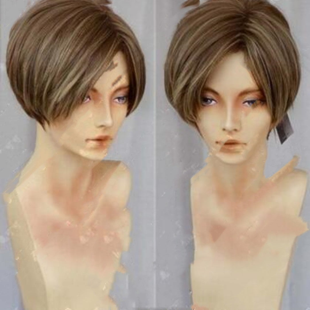 Short Style Cosplay Wig with Hairnet & Sets - Synthetic Hair for Costumes
