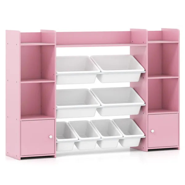 Pink Multi-Functional Kids Storage Shelf - Toy Organizer+Bookcase,