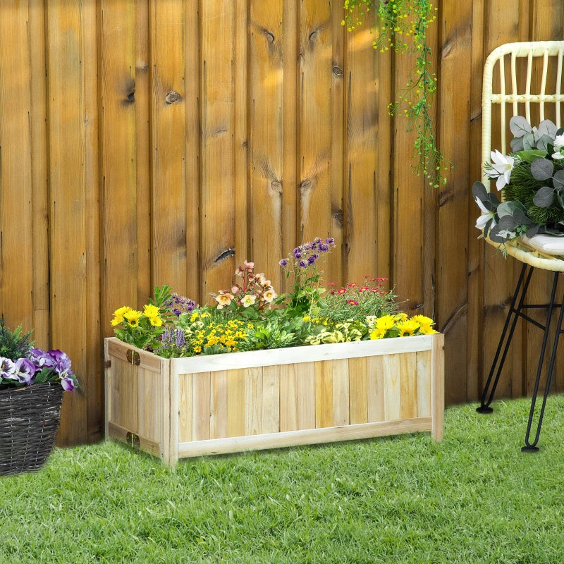 Foldable Wooden Garden Bed - Portable Herb and Vegetable Planter with Drainage
