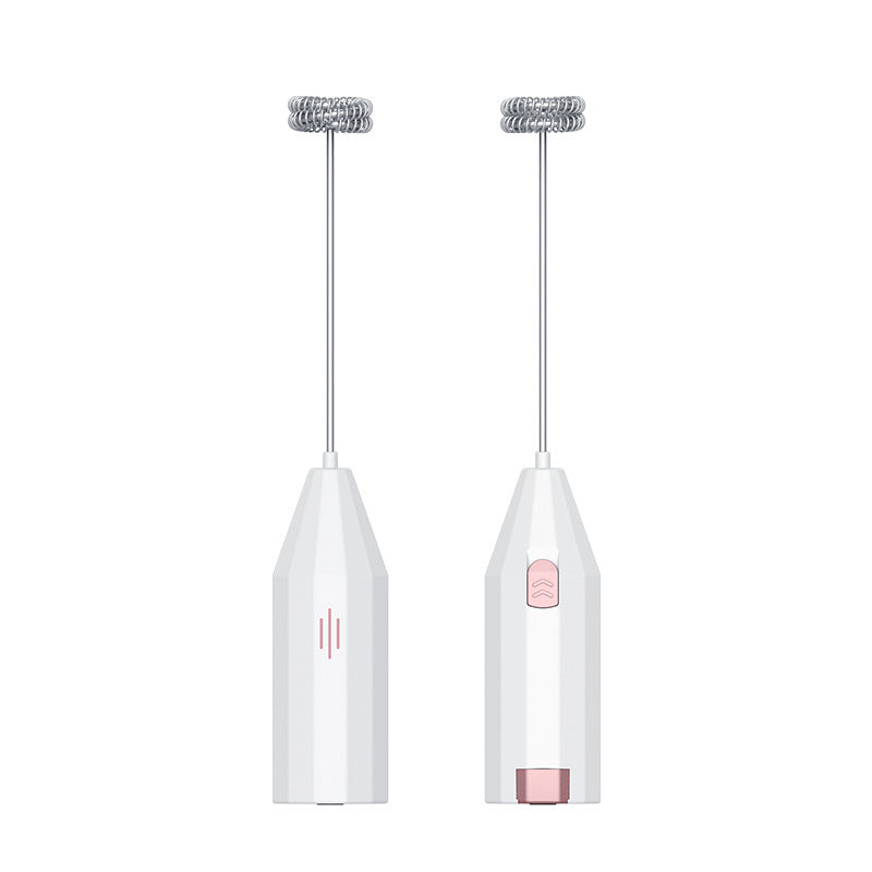 Wireless Handheld Electric Mixer - Mini White Kitchen Blender with 3 Gear
