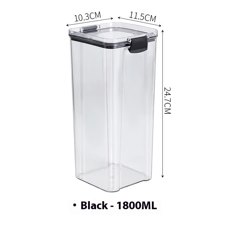 Sealed Food Storage Jar Container Set - Plastic Kitchen Dry Goods Organizer