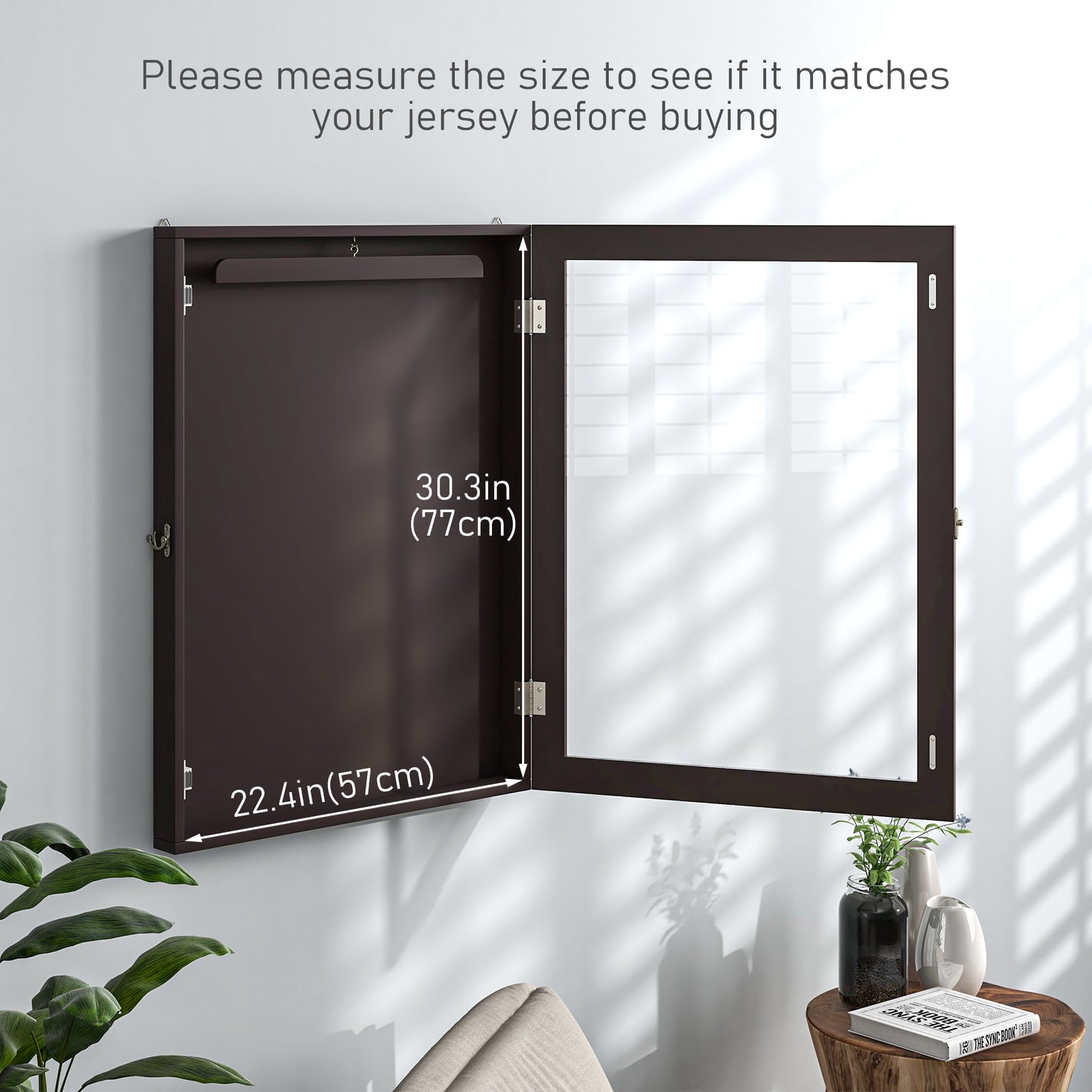 23.5" x 31.5" UV-Resistant Jersey Display Case - Brown