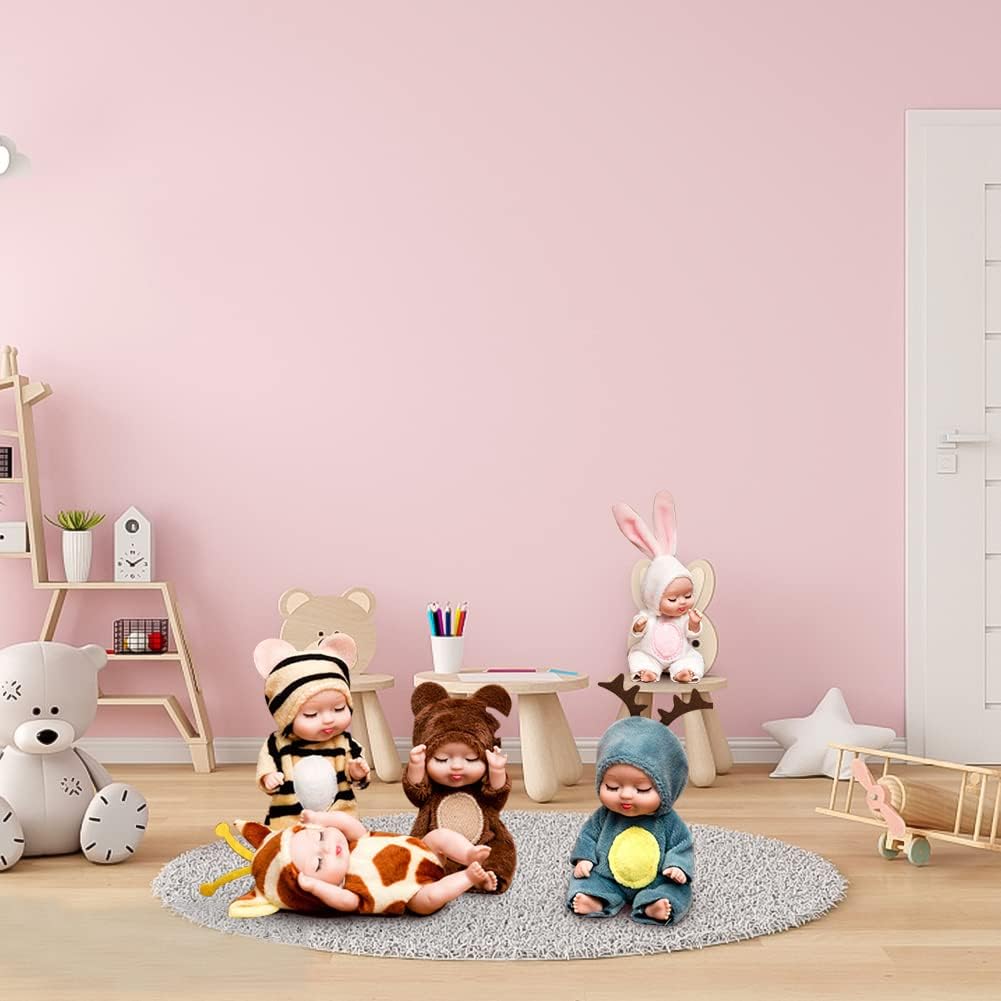 Set of 6 Realistic Baby Plush Dolls - Soft Toy Gift for Girls