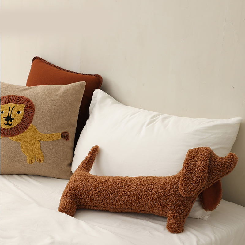 Cute Dachshund Plush Pillow - Brown Home Decor Cushion