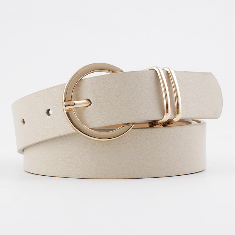 All-Match Fashion Pin Buckle Belt for Women - Simple Leather Waist Accessory
