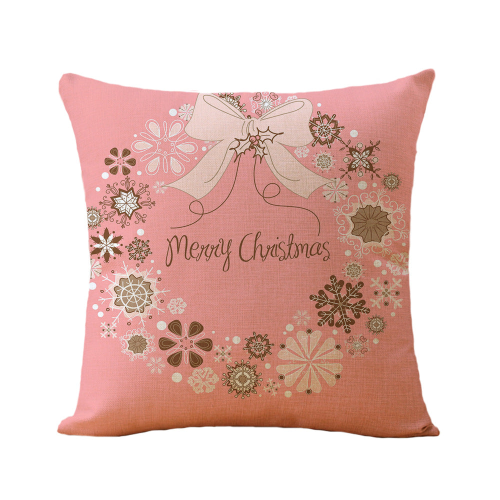 Christmas Printed Linen Pillowcase - Super Soft & Skin-Friendly Cushion Cover