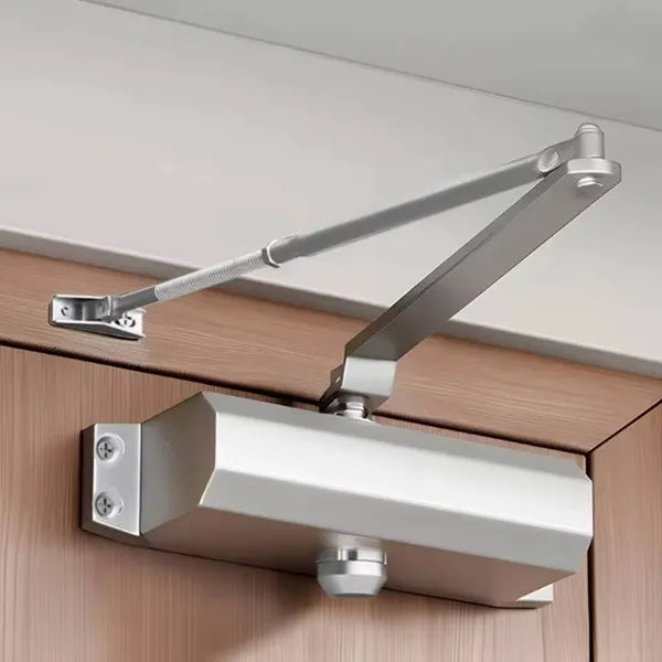 Hydraulic Door Closer Heavy Duty Auto-Close for Interior & Commercial Use Adjustable Spring Mechanism