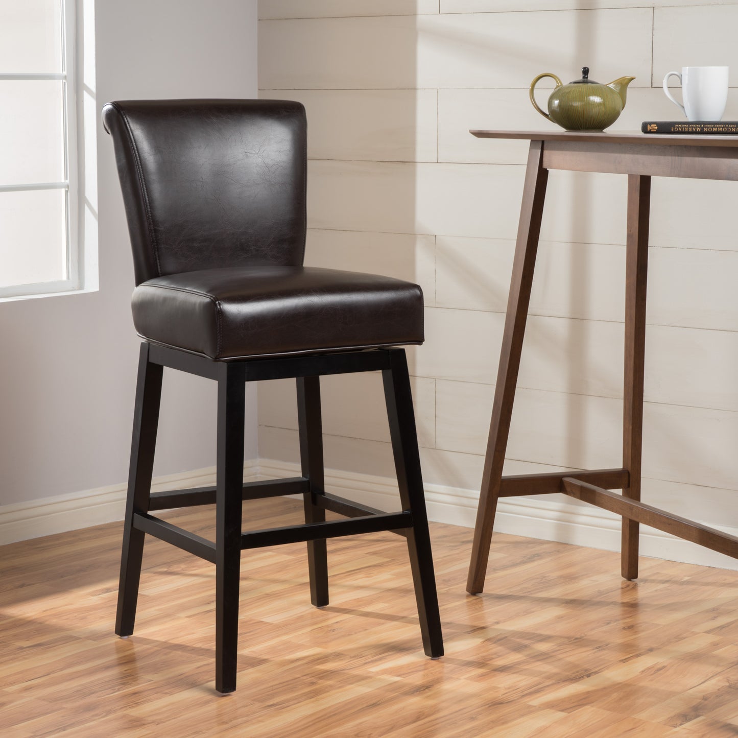 28-inch PU Leather Swivel Counter Stool