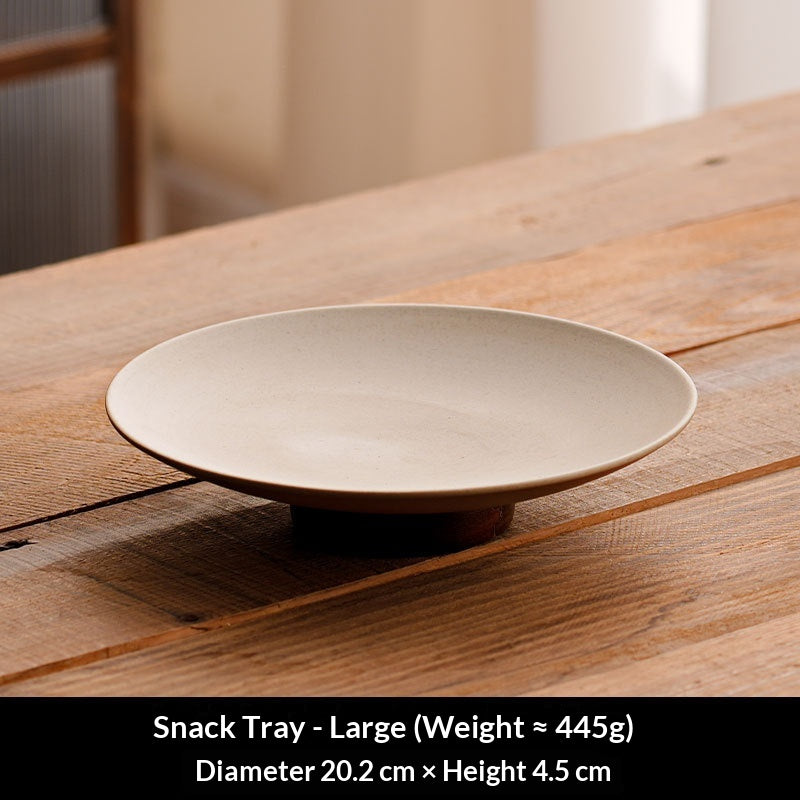 Ancient-Style Ivory White Dried Fruit Tray Made of Ceramic - Multiple Variants
