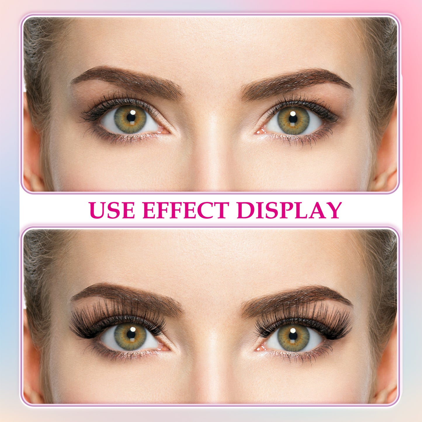 3D Premium Faux Mink False Eyelashes - Voluminous Cluster Style, 10 Pairs