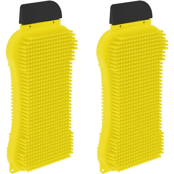 All-Purpose Silicone Scrubbers - 2 Pack - Yellow