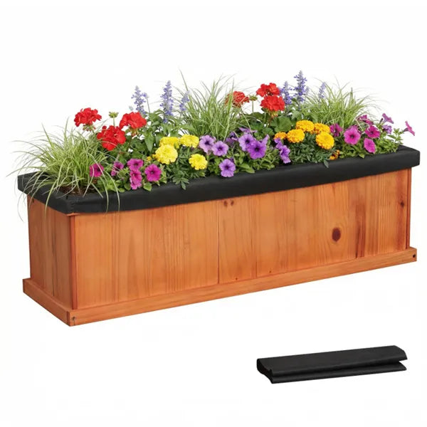 Detachable Pine Planter Box for Herbs, Flowers & Vegetables - 40" x 12.5" x 12"