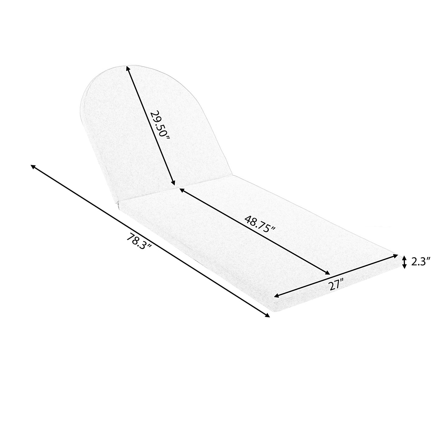 Outdoor Chaise Lounge Chair - Acacia Wood, Adjustable Backrest, Beige Cushion