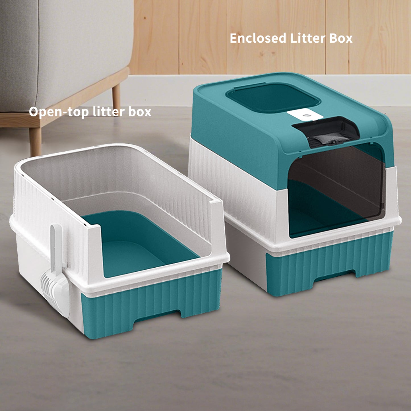 Self Pickup Cat Litter Box with Magic Cube Design - Multiple Colors Available
