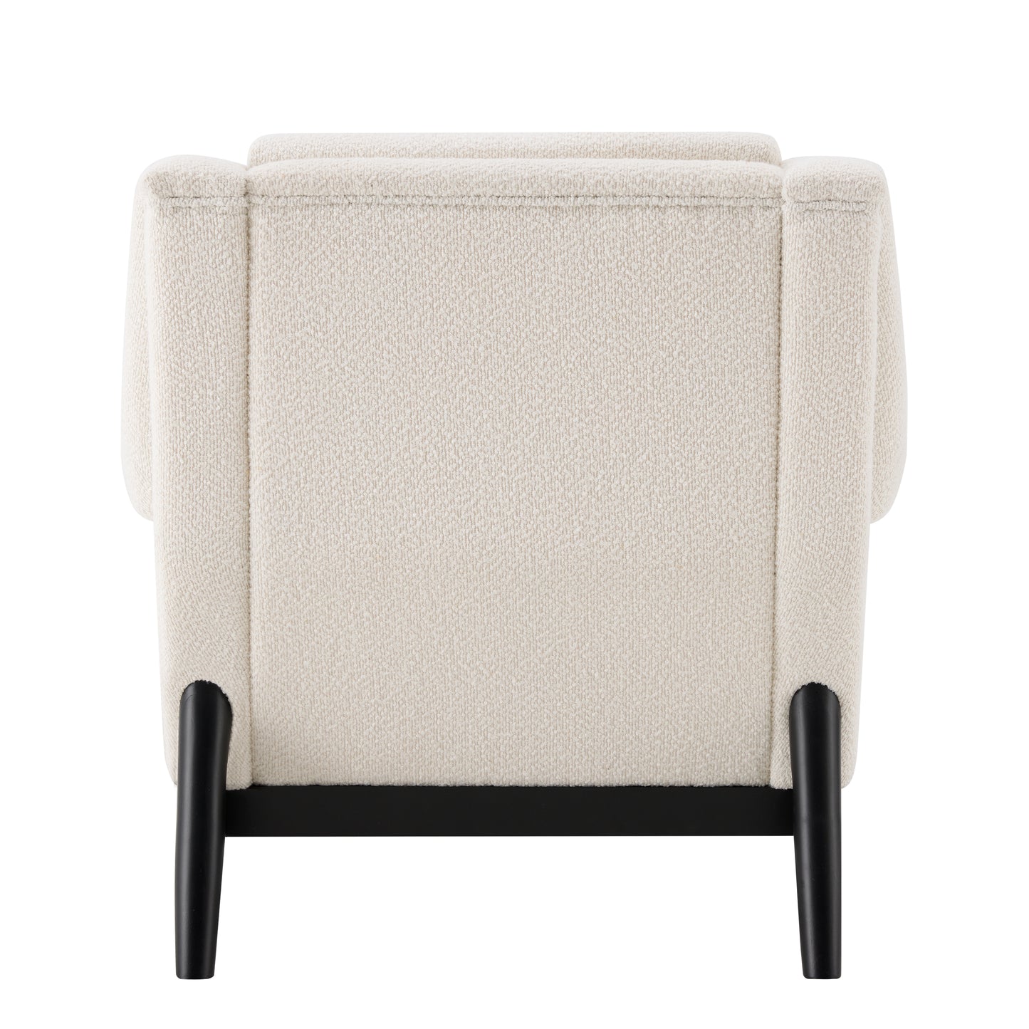 Beige Modern Accent Chair with Flared Arms - Upholstered Lounge Chair
