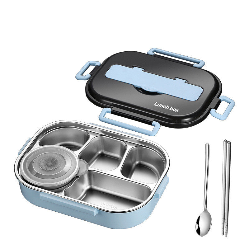 Large Capacity Insulated Stainless Steel Lunch Box with Multiple Grids