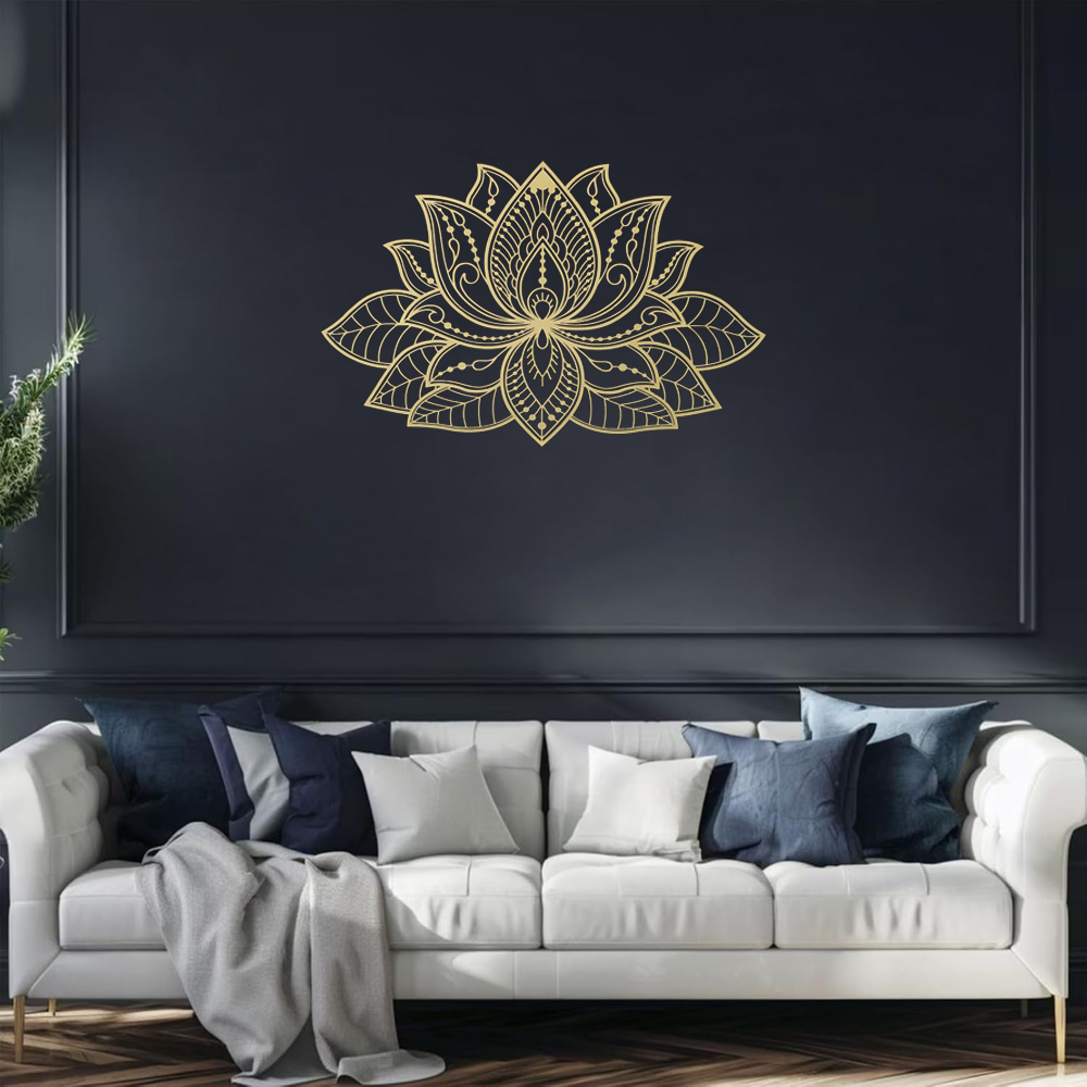 Radiant Lotus Mandala Wrought Iron Wall Art - Zen Decor
