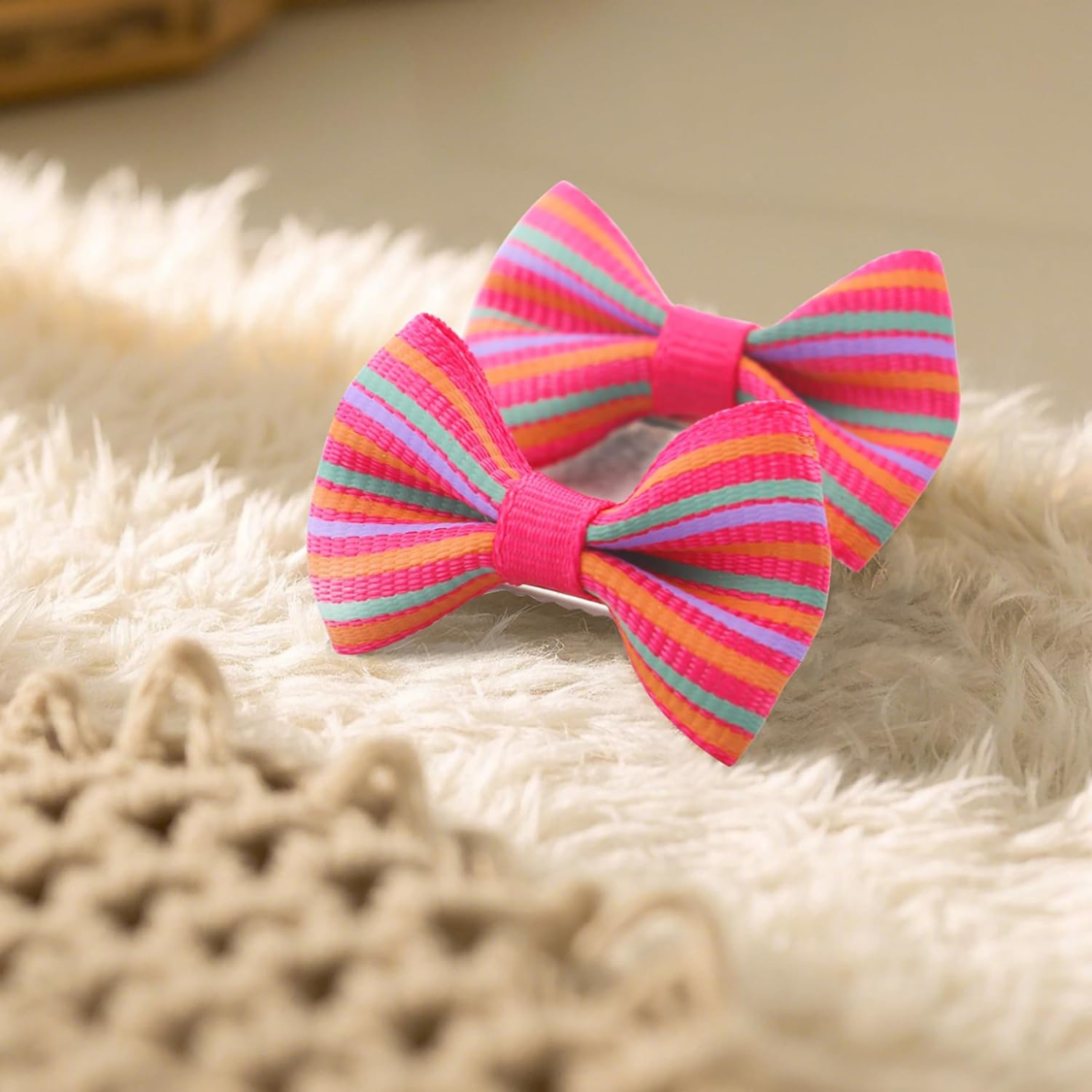 Dog Hair Bows for Small Puppies & Small Breeds - 60 Multicolor Clips