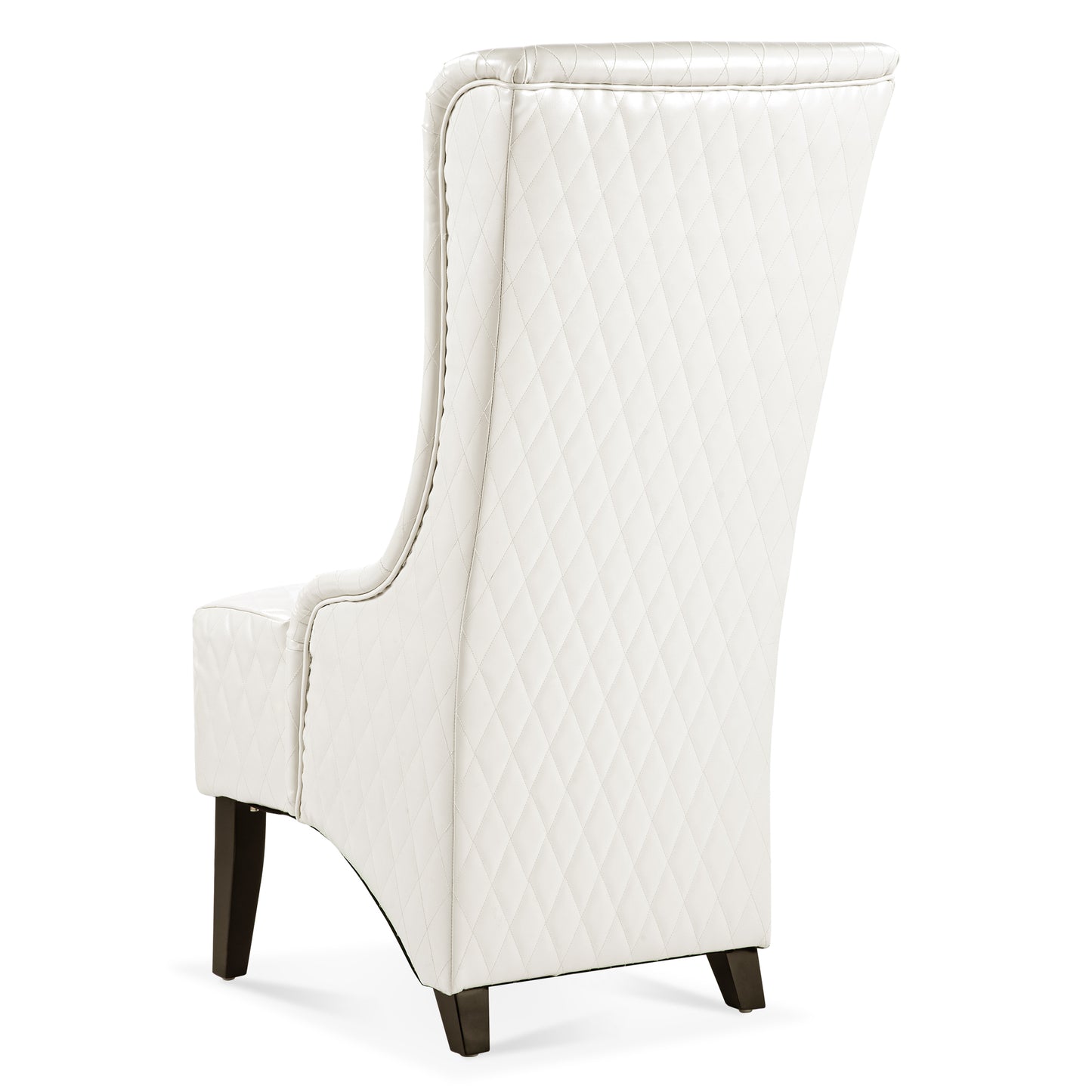 High-Back Faux Leather Accent Chair - White Wingback Design