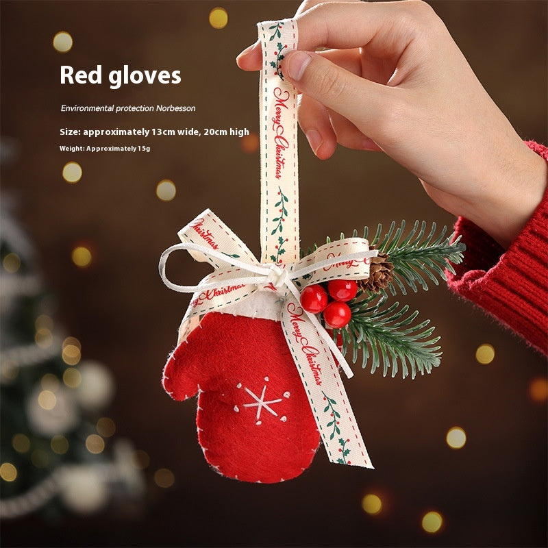 Christmas Hanging Decorations Set - Festive PVC & Plush Ornaments for Holiday Home Decor