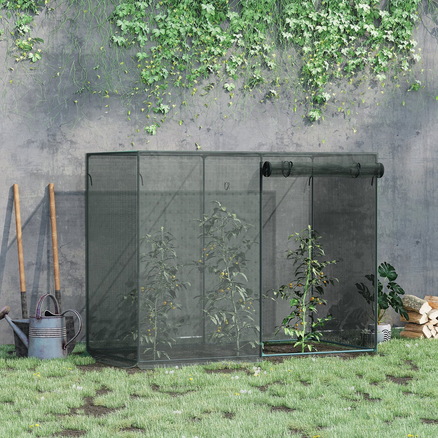 Garden Plant Cage Set - 6 Black 3ft Supports with Stakes & Storage Bag