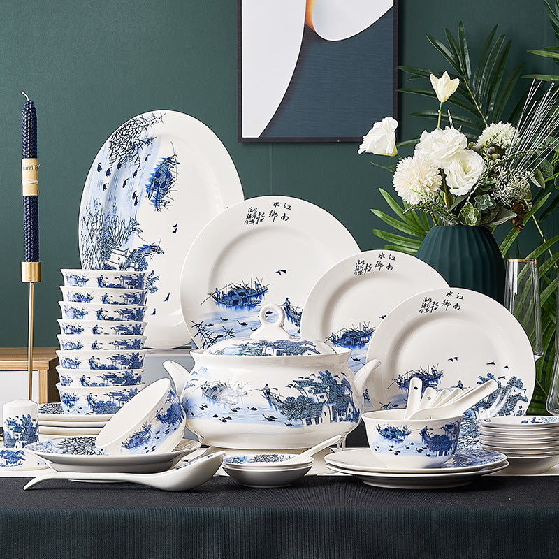Ceramic Dinnerware Set with Bowls and Plates - Multiple Styles & Sizes