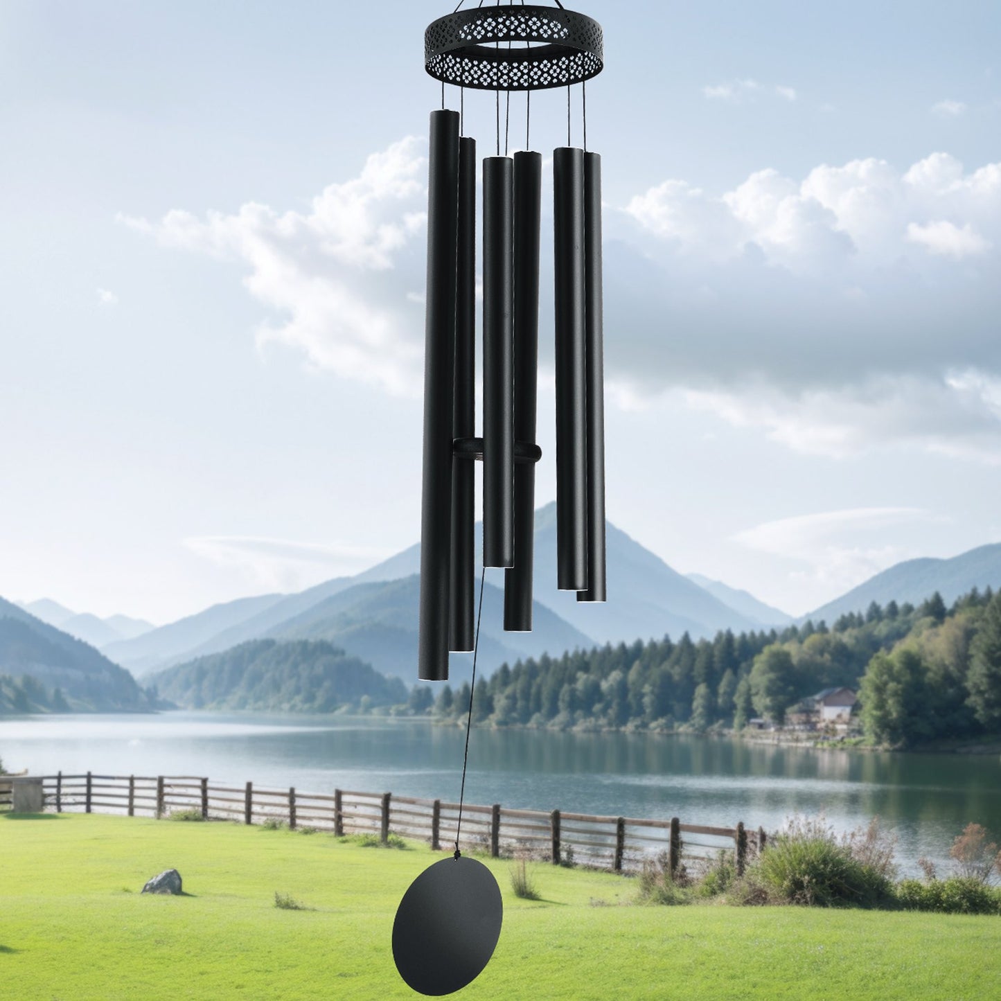 58-Inch Aluminum Wind Chimes for Outdoors - Deep Tone Garden Decor