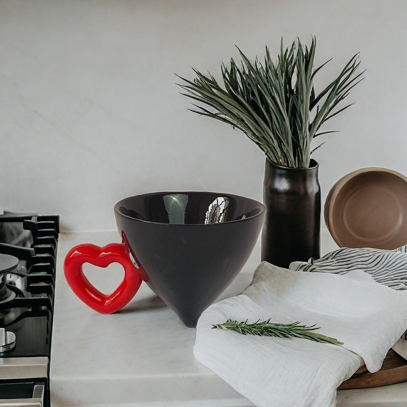 Ceramic Mug with Conical Shape and Solid Color Design - Heat-Resistant, 120ML