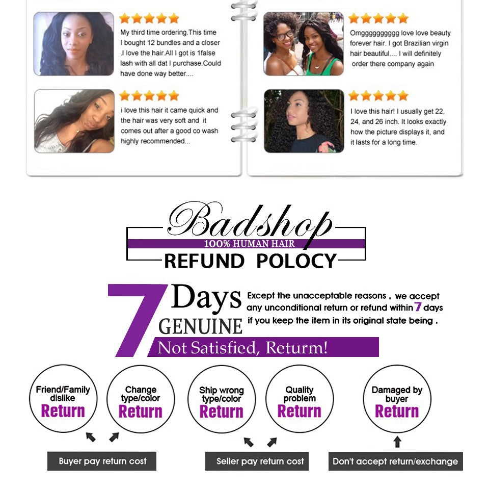 Human Hair Extension Bundles - Natural, Body Wave, Kinky Curly & Water Wave Styles