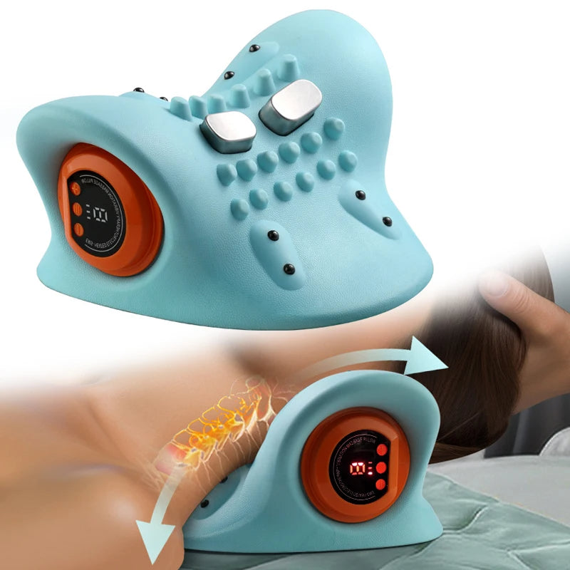 Neck Massager Adults Cervical Spine Relief Traction Portable Head