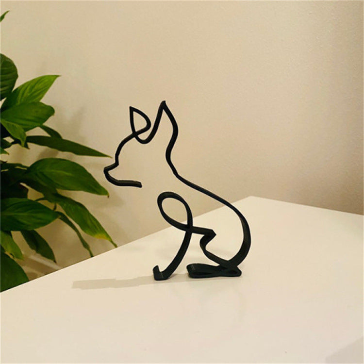 Metal Dog Art Sculpture Home Decor - Modern Dog Ornament Collection