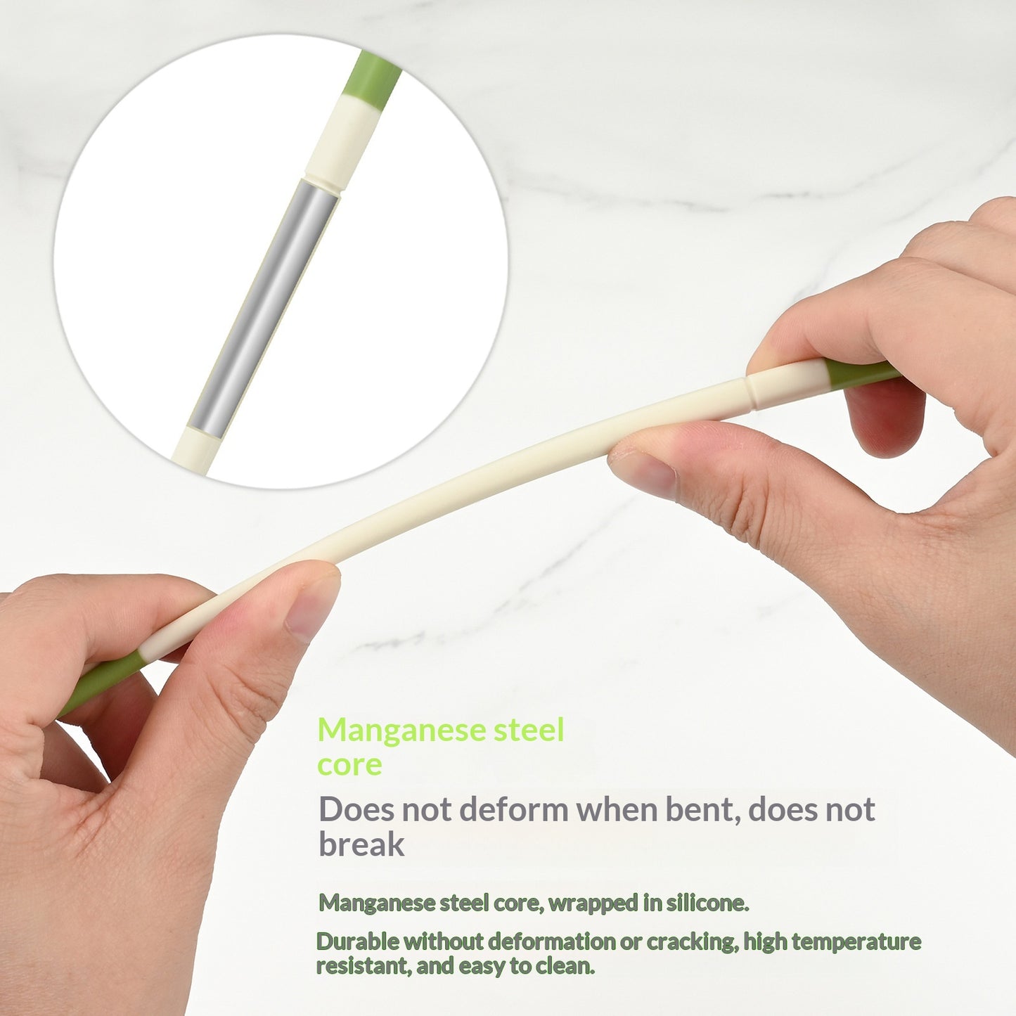 High-Temperature Resistant Matte Finish Chopsticks with Silicone Tips - Kitchen Dining
