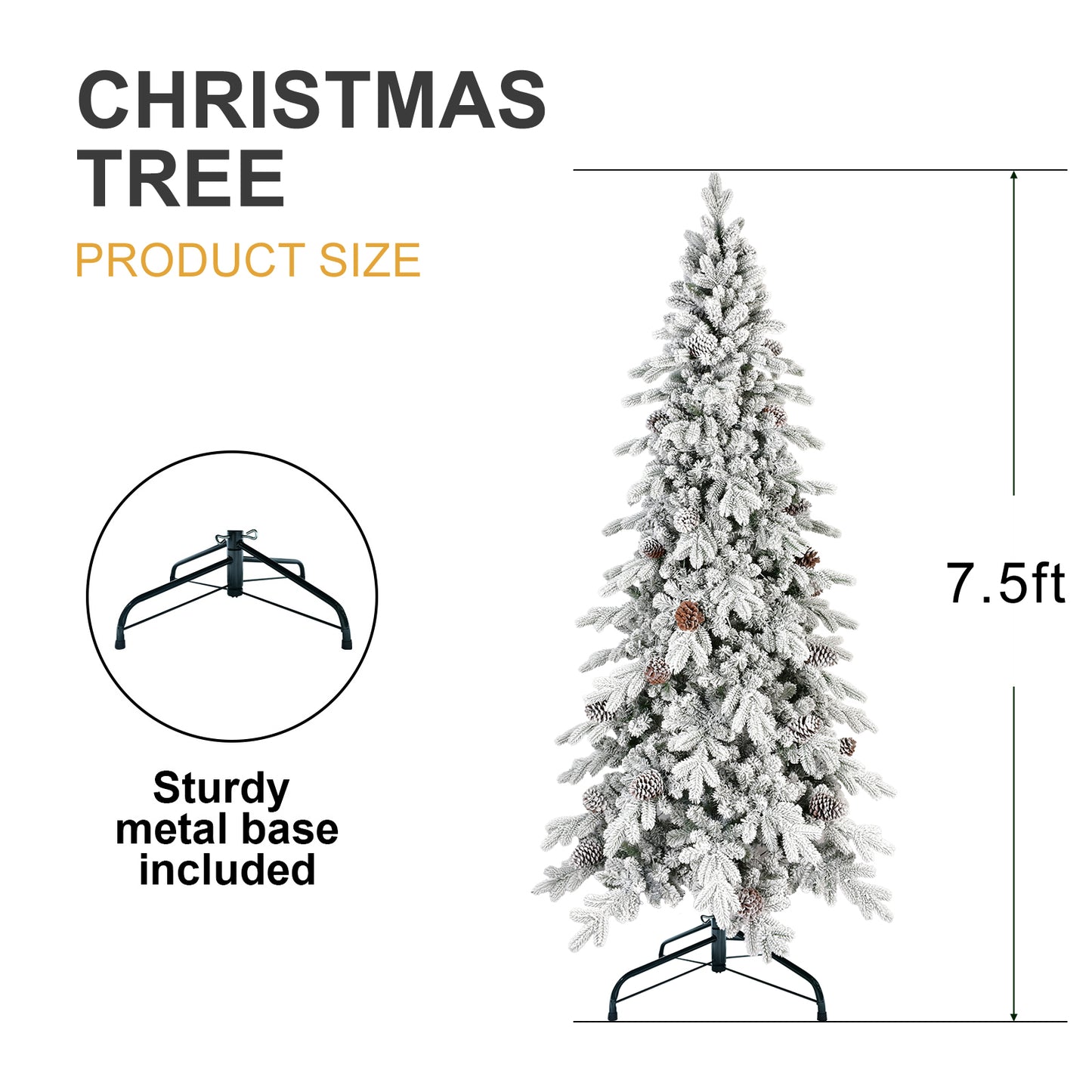 PVC Christmas Tree - Flocked Hybrid Decoration, Multiple Heights