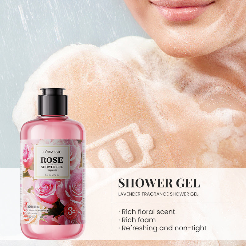 Rose Fragrance Shower Gel - Fresh Floral Scent, 200ml Bathroom Storage